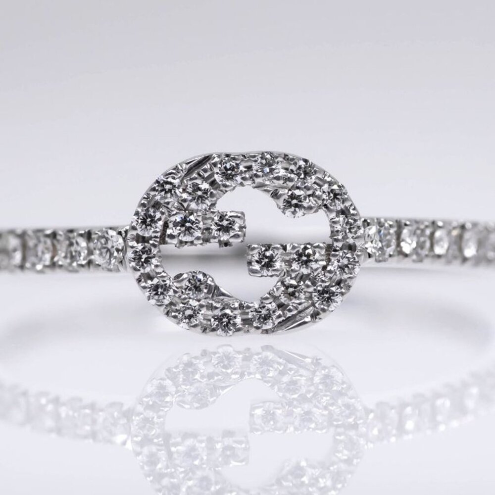 Gucci Interlocking GG Ring No 9 750 WG Full Eternity Diamond - Picture 8 of 10